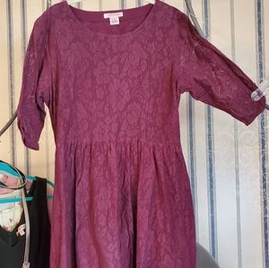 Mata Traders Purple Lace Sleeved Dress